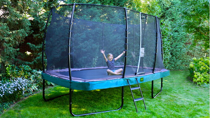 A dug-in trampoline or a trampoline on legs?