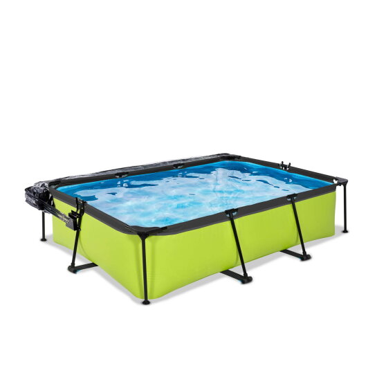 EXIT Lime pool 300x200x65cm med filterpump och tak - gr&ouml;n