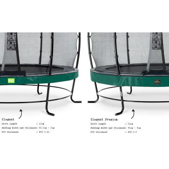 EXIT Elegant trampoline ø366cm with Economy safetynet - green