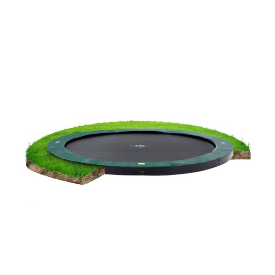 EXIT InTerra ground-level trampoline ø366cm - green