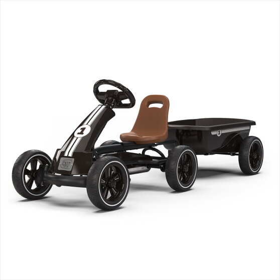 EXIT Foxy gokart med släp för barn svart | från 2 år