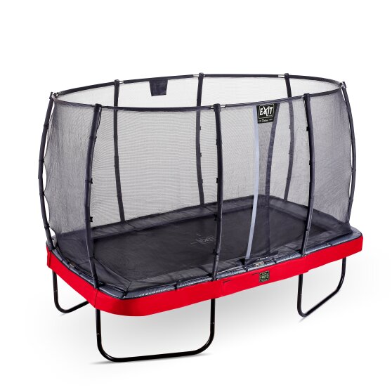 EXIT Elegant Premium trampoline 214x366cm with Deluxe safetynet - red