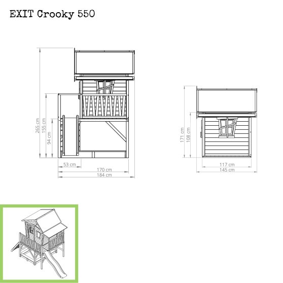 EXIT Crooky 550 wooden playhouse - grey-beige