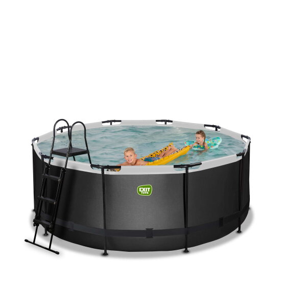 EXIT Black Leather pool &oslash;360x122cm med sandfilterpump - svart