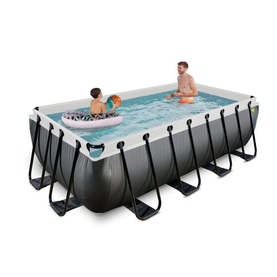 EXIT Black Leather pool 400x200x100cm med sandfilterpump - svart