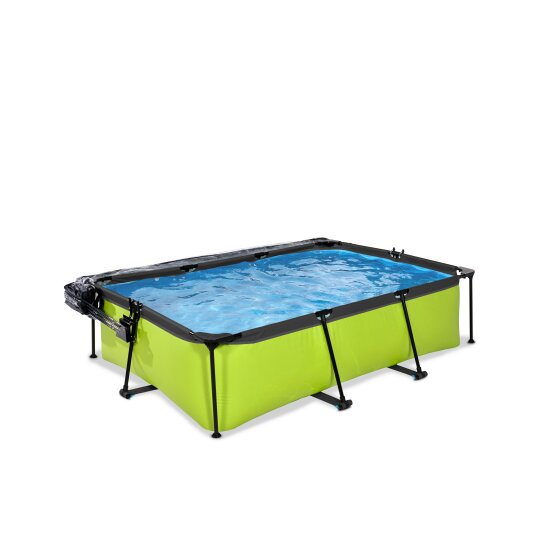 EXIT Lime pool 220x150x65cm med filterpump och tak - grön
