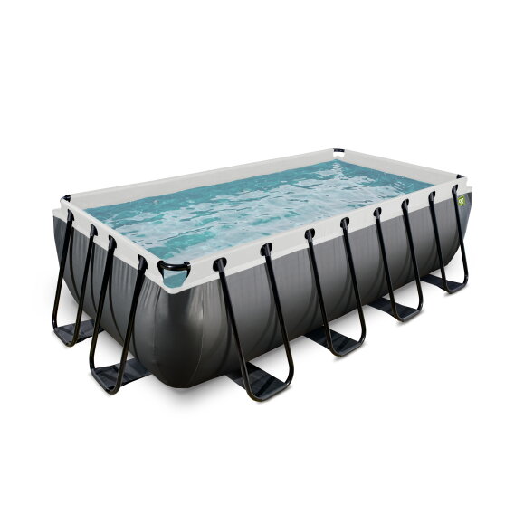 EXIT Black Leather pool 400x200x100cm med sandfilterpump - svart