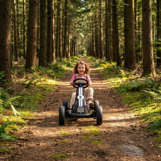 EXIT Foxy gokart f&ouml;r barn svart | pedalgokart fr&aring;n 2 &aring;r