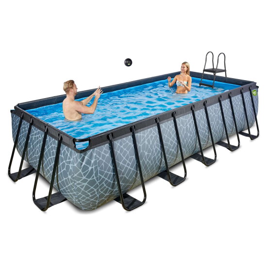 EXIT Stone pool 540x250x122cm med sandfilterpump - gr&aring;