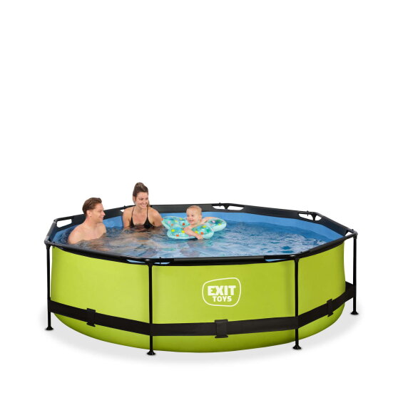 EXIT Lime pool &oslash;300x76cm med filterpump - gr&ouml;n