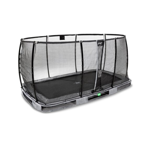 EXIT Elegant Premium ground trampoline 214x366cm with Deluxe safety net - grey