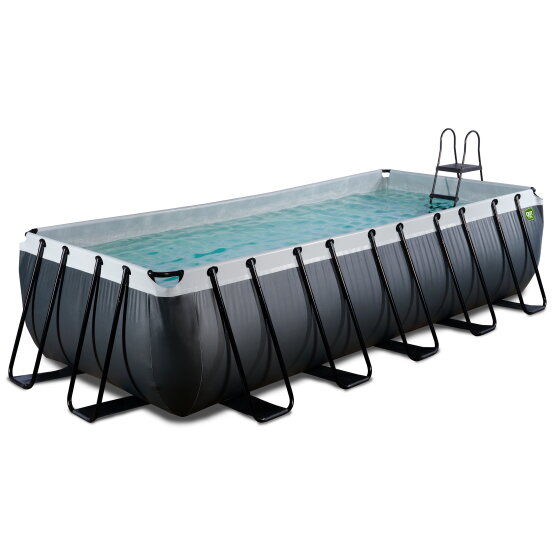 EXIT Black Leather pool 540x250x122cm med sandfilterpump - svart