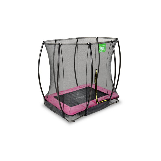 EXIT Silhouette nedgrävd studsmatta 153x214cm med skyddsnät - rosa