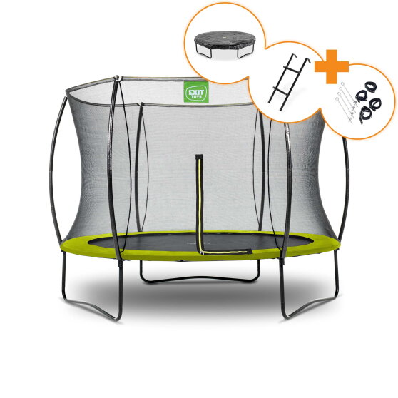 EXIT Silhouette studsmatta ø244cm - grön + gratis tillbehörspaket