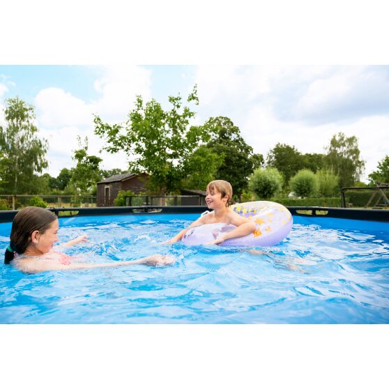 EXIT Wood pool ø360x122cm med sandfilterpump - brun