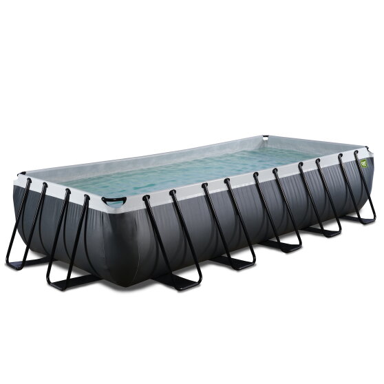 EXIT Black Leather pool 540x250x100cm med filterpump - svart