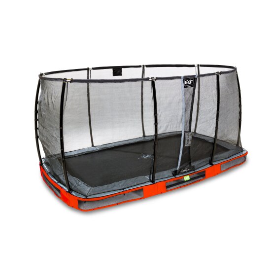 EXIT Elegant Premium ground trampoline 244x427cm with Deluxe safety net - red