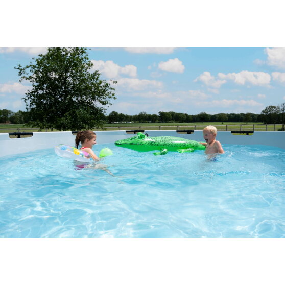 EXIT Black Leather pool &oslash;450x122cm med sandfilterpump - svart