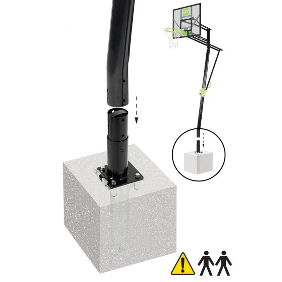 EXIT Galaxy basketball backboard for installing on ground - green/black