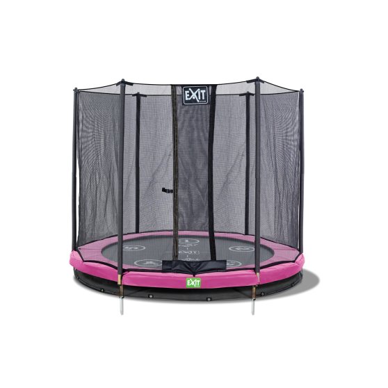 12.72.08.01-exit-twist-ground-trampoline-o244cm-with-safety-net-pink-grey