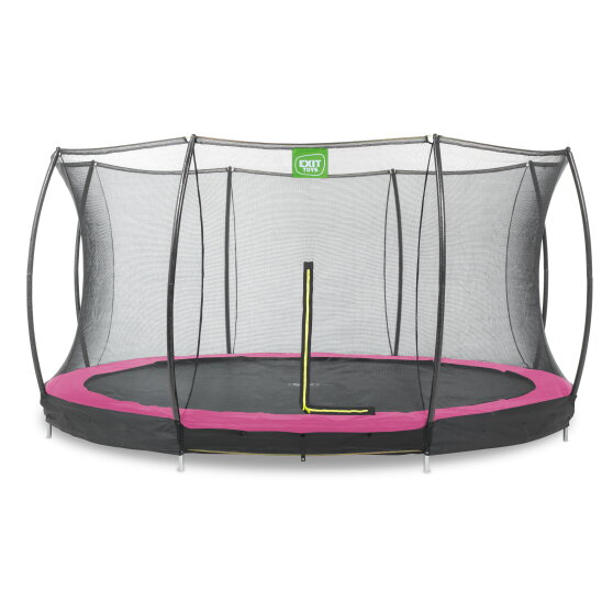 EXIT Silhouette nedgrävd studsmatta ø427cm med skyddsnät - rosa