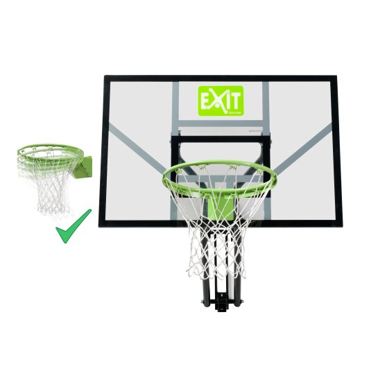 EXIT Galaxy wall-mounted basketball backboard with dunk hoop - green/black