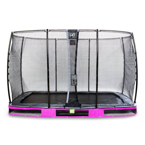 EXIT Elegant ground trampoline 244x427cm with Economy safety net - purple