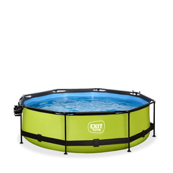EXIT Lime pool ø300x76cm med filterpump och tak och solsegel - grön