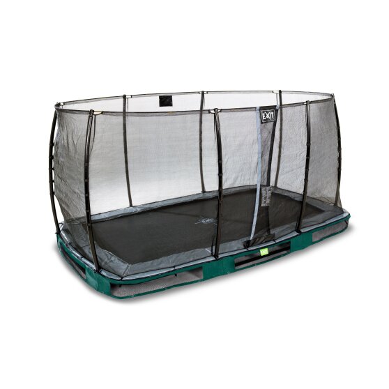 EXIT Elegant ground trampoline 214x366cm with Economy safety net - green