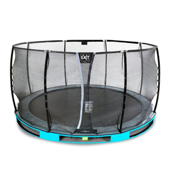 EXIT Elegant Premium ground trampoline ø366cm with Deluxe safety net - blue