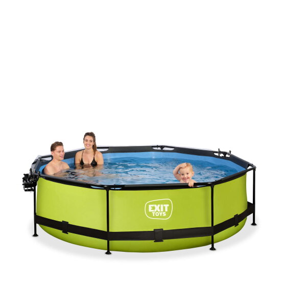 EXIT Lime pool ø300x76cm med filterpump och tak och solsegel - grön