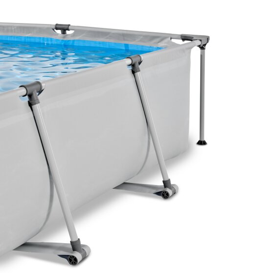 EXIT Soft Grey pool 300x200x65cm med filterpump och tak - grå