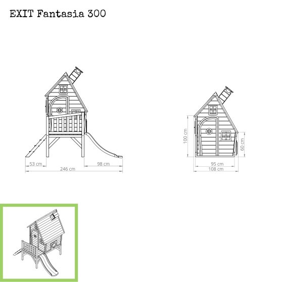 EXIT Fantasia 300 wooden playhouse - red