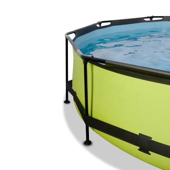 EXIT Lime pool ø360x76cm med filterpump och tak och solsegel - grön