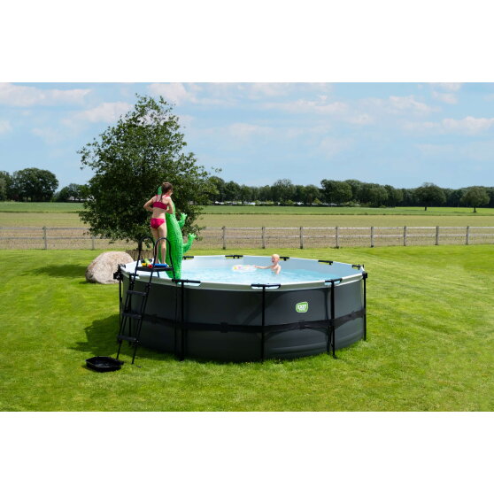 EXIT Stone pool &oslash;450x122cm med sandfilterpump - gr&aring;