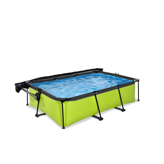 EXIT Lime pool 220x150x65cm med filterpump och solsegel - grön
