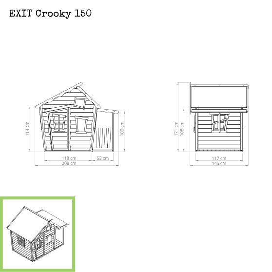 EXIT Crooky 150 wooden playhouse - grey-beige