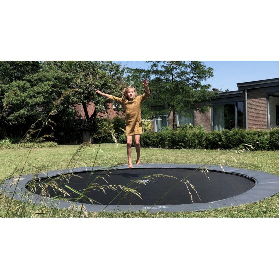 EXIT InTerra ground-level trampoline ø427cm - green