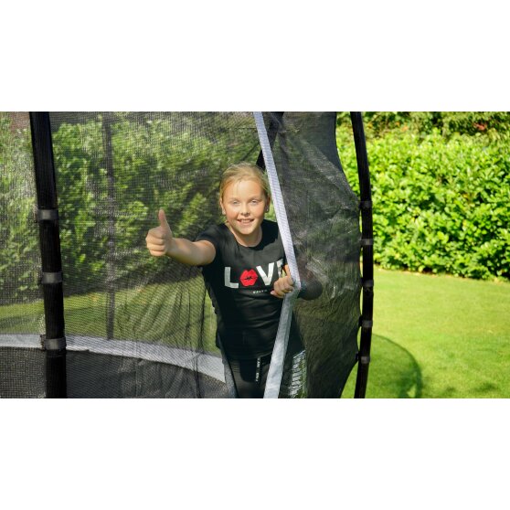 EXIT Elegant Premium ground trampoline ø366cm with Deluxe safety net - green