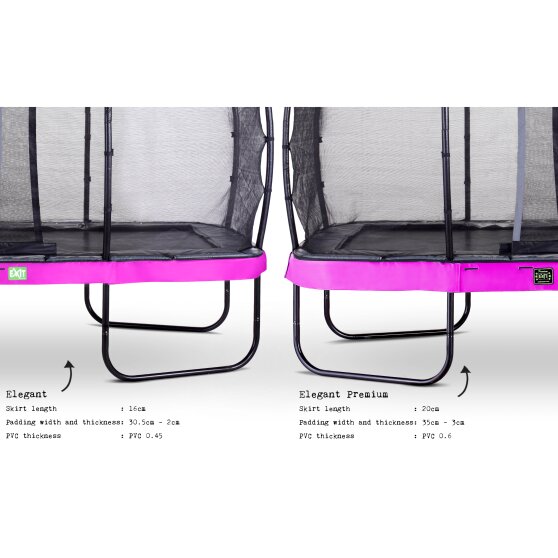 EXIT Elegant trampoline 244x427cm with Economy safetynet - purple