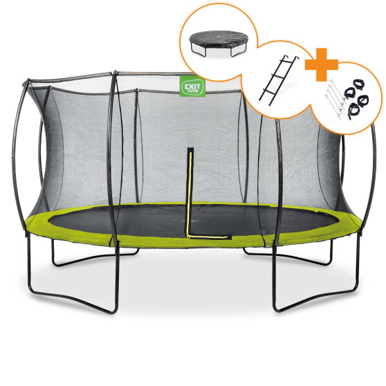 EXIT Silhouette studsmatta ø427cm - grön + gratis tillbehörspaket