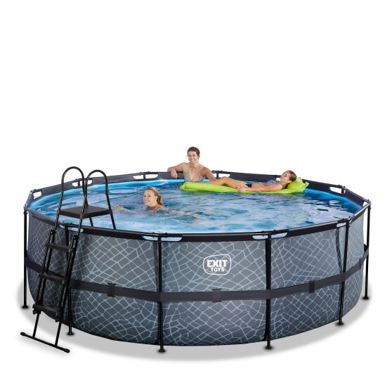 EXIT Stone pool &oslash;427x122cm med sandfilterpump - gr&aring;