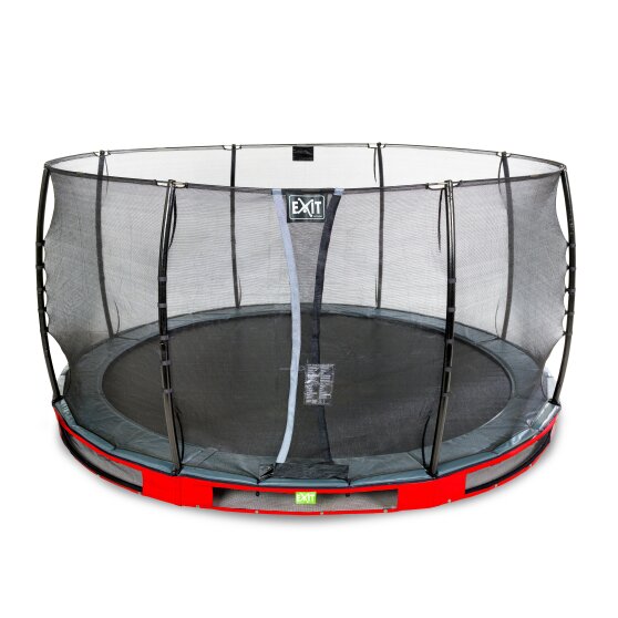 EXIT Elegant ground trampoline ø366cm with Economy safety net - red