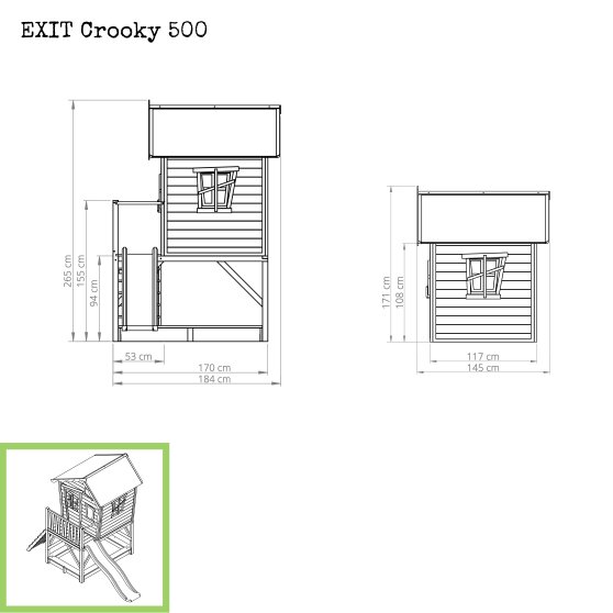 EXIT Crooky 500 wooden playhouse - grey-beige