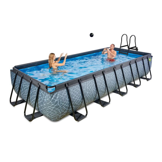 EXIT Stone pool 540x250x100cm med sandfilterpump - gr&aring;