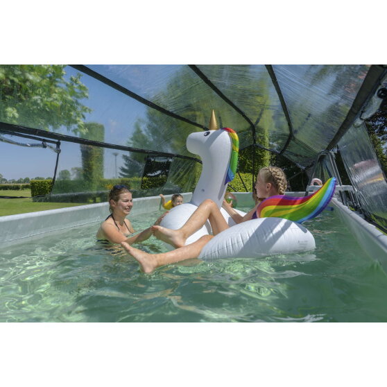 EXIT Black Leather pool 540x250x122cm med sandfilterpump och tak och tillbehörsset - svart