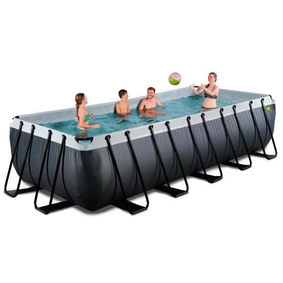 EXIT Black Leather pool 540x250x122cm med sandfilterpump - svart