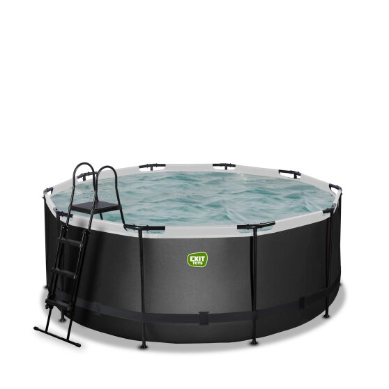 EXIT Black Leather pool &oslash;360x122cm med sandfilterpump - svart
