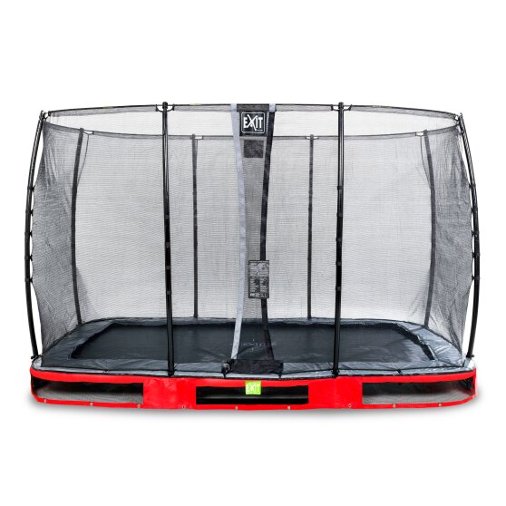 EXIT Elegant ground trampoline 244x427cm with Economy safety net - red