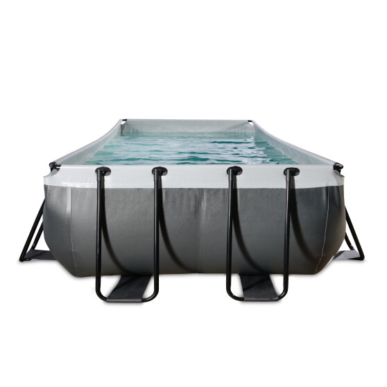 EXIT Black Leather pool 540x250x100cm med sandfilterpump - svart